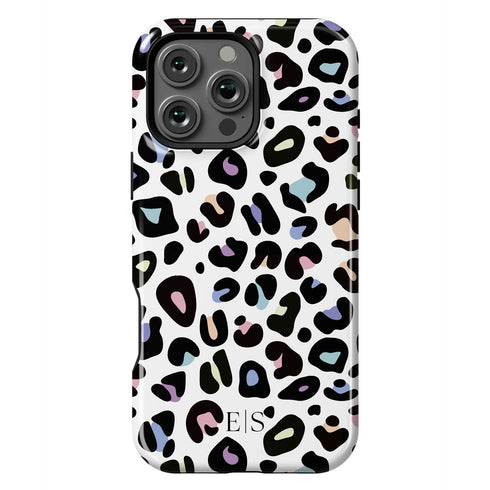 Custom Initials Candy Leopard iPhone Case